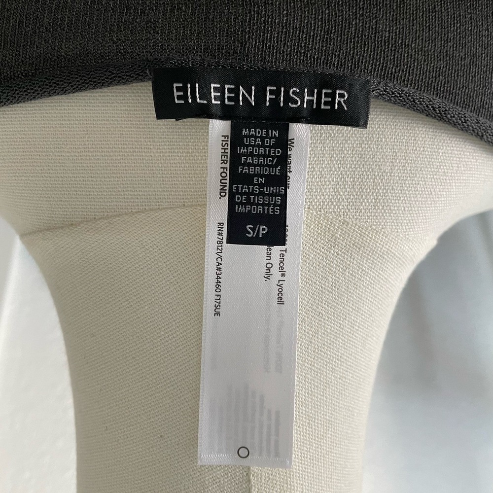 Eileen Fisher Tencel Semi Sheer Tunic Top Small Greyside Slits Lagenlook Coastal - Picture 6 of 11